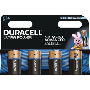Duracell Ultra Power storlek C 4 Pack