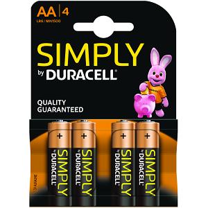 Duracell Simply AA paket med 4 Batterier
