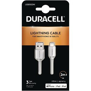 Duracell 2 m USB-A- till Lightning-kabel