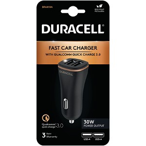Duracell 18W + 12W USB-A laddning i bilen