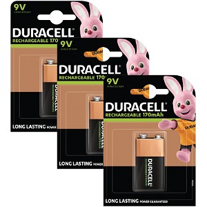 Duracell uppladdningsbart 9V 3-pack