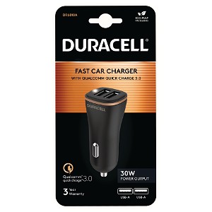 Duracell 18W + 12W USB-A laddning i bilen