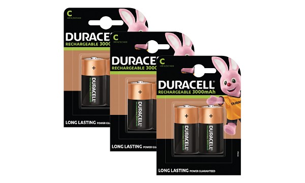 Duracell uppladdningsbara batterier, C-storlek x 6