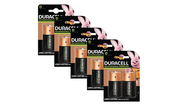 Duracell uppladdningsbara batterier, D-storlek x 10