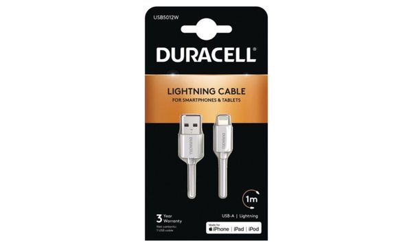 Duracell 1 meter USB-A till Lightning-kabel