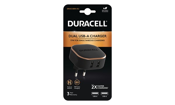 Duracell dubbel 17W USB-A-laddare