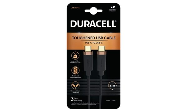 Duracell 2m snabb USB-C-kabel till USB-C-kabel