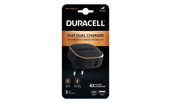 Duracell 30W USB-A + USB-C PPS-laddare